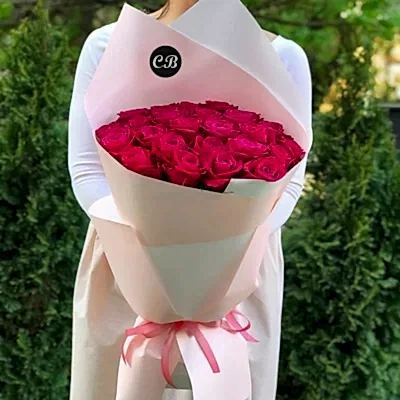 25 Raspberry Roses to Istanbul